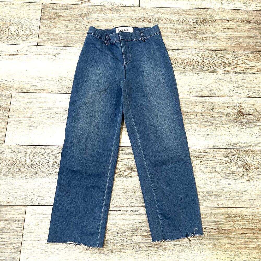 Frank & Eileen Jeans Womens 2 Kinsale Stretch Denim Pants Flat front raw hem